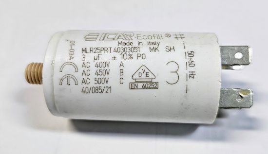 Picture of ICAR 3µF RUN CAPACITOR With Terminals