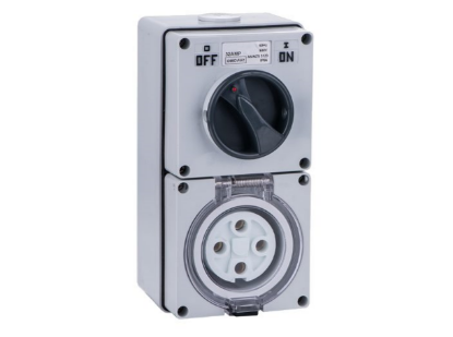 Picture of Switched Wall Outlet Socket 4 Pin 32A PDL Type IP66