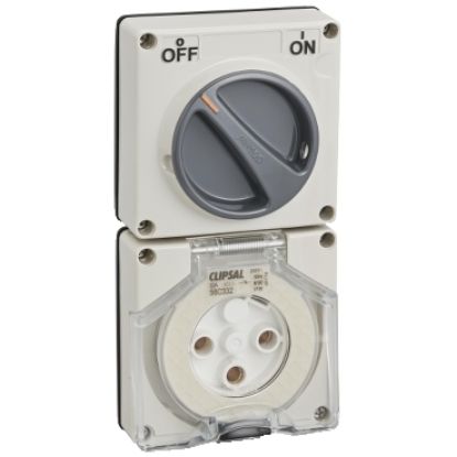 Picture of Switched Wall Outlet Socket 3 Pin 32A PDL Type IP66